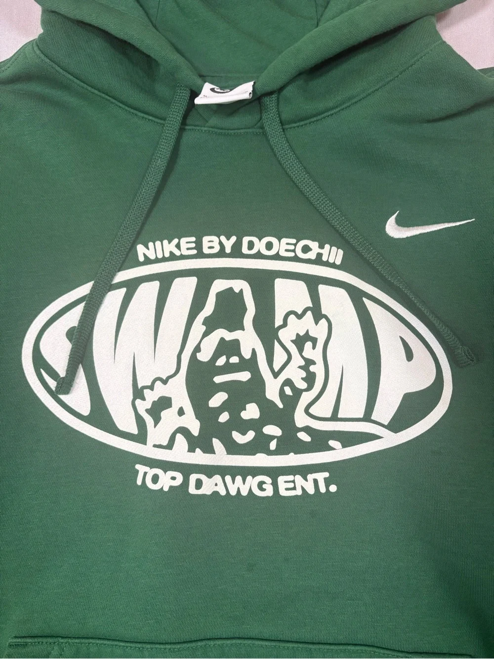 Nike x TDE Doechii Swamp Ruler Green Hoodie Size Medium FLUSH/STAIN